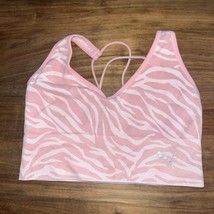 Puma Dry Cell Seamless Women Sports Bra Pink Zebra Fitness Small Stretch - £9.84 GBP