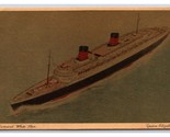 Cunard White Star Superliner Ship Queen Elizabeth 1947 Postcard U4 - $4.90