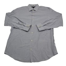 Banana Republic Shirt Mens XL 17 17.5 Blue Plaid Slim Fit Button Up Dress - $25.72