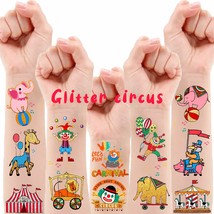32 Styles Circus Metallic Glitter Temporary Tattoos for Kids Carnival Ci... - £12.85 GBP