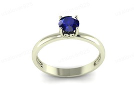 Blue Sapphire Gemstone Handmade 925 Sterling Silver Women Trendy Ring Jewelry - £40.44 GBP