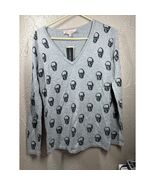 Philosophy Skulls On Cashmere Blend Sweater V Neck Long Sleeve Womens Si... - $792.74 MXN