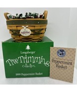 Longaberger 1999 Tree Trimming Peppermint Basket Set - Green - 1st in th... - $27.76