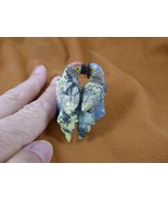 y-bir-pa-454 PARROT Macaw pair bird green gemstone SOAPSTONE figurine lo... - $391.45 MXN