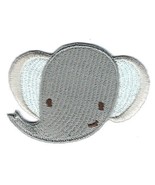 2.5X2&quot; gray Elephant IRON ON SEW ON PATCH badge running elephant zoo animal - £4.49 GBP