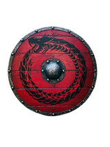 Medieval Wood &amp; Steel Viking Round shield Larp Warrior Armor Templar Shield - £104.06 GBP