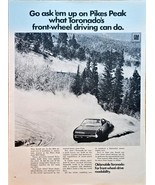 OLDSMOBILE TORONADO-Pikes Peak Front Wheel Drive 1968 Vintage Print Ad - $225.61 MXN