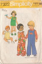 SIMPLICITY PATTERN 7322 SIZE 2 TODDLERS&#39; JUMPSUIT IN 2 LENGTHS, SHIRT - $3.00