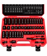 49-Piece Sae And Metric Impact Socket Set With Extension Bars - For High - $63.94