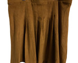 Old Navy Mini Skirt Womens Size M Brown Suede Look Pleated  - $13.43
