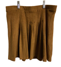 Old Navy Mini Skirt Womens Size M Brown Suede Look Pleated  - $13.43