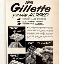 Gillette Shaving Razors Blue Blades Advertisement 1949 Super Speed DWS6A - $24.99