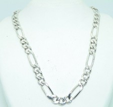 FIGARO DESIGN 20 INCH LONG NECKLACE REAL SOLID .925 STERLING SILVER 23.7 g - £96.79 GBP