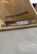 Polished Palladium Louis Vuitton (LV) Initiales Mens Tie Clip - $99.95