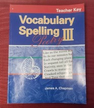 A Beka Book Vocabulary Spelling Poetry III 9th Grade TEACHER KEY 18422009 - $11.87