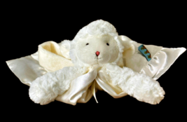 Bunnies by Bay White Satin Lamb Sheep Baby Lovey Security Blanket Plush ... - £11.50 GBP