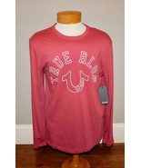 True Religion Sz 2XL Horseshoe Logo Tee Shirt Earth Red Crew Long Sleeve Arch - $24.74