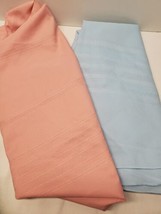 Blue and Pink TableCloths Round ~ 66” ~ Vintage (Lot of 2) Stains Look - £14.92 GBP