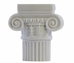 Ionic Order Column Pillar Pedestal Capital Base Greek Roman Marble Sculpture - £43.38 GBP