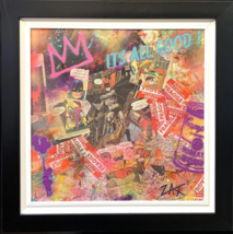 E M Zax &quot;Its All Good&quot; 1/1 Mixed Media With Acrlic On Canvas H/SIGNED Framed Coa - £1,412.90 GBP