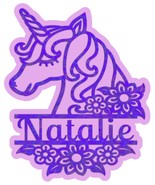 Personalized Unicorn Head name plaque wall hanging sign – to be customized - $35.00