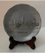 WENDELL AUGUST FORGE HAND HAMMERED ALUMINUM COASTER CLEVELAND WITH WOOD ... - $246.56 MXN