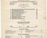 Hotel Bellevue Menu Beacon Hill Boston Massachusetts 1945 - $31.68