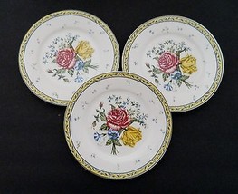 American Atelier aa Mareille Three pattern Salad Plates 7003 White with Flowers - £13.14 GBP