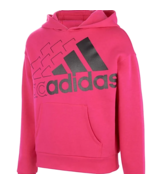 Adidas Older Girl’s Magenta Hoodie, 3D Black &amp; Stencil Adidas Logo, Size... - $63.37 CAD