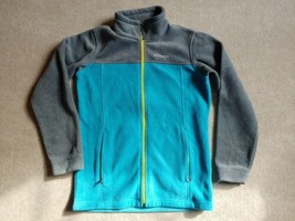 Columbia Full Zip Fleece Jacket Youth Girls Size L Blue Gray Colorblock - £18.99 GBP