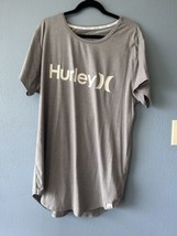 Hurley Sleep Shirt Dress Super Soft Knit Pullover Logo Heather Gray Large - $12.60