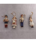 Jan Hagara Doll Oranaments 4 Ceramic Boys Girls Teddy Bears 3 Inch - $36.95