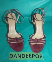 Ann Taylor Loft Purple High Heel Open Toe Ankle Strap Shoes Size Women&#39;s 6M - £27.77 GBP