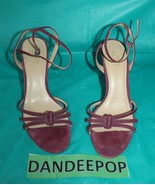 Ann Taylor Loft Purple High Heel Open Toe Ankle Strap Shoes Size Women&#39;s 6M - £27.25 GBP