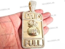 Customize Name Money Bag Pendant 925 Sterling Silver Round Real Moissanite - $366.29