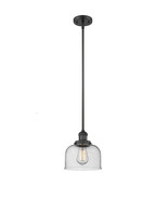 Mini Pendant Bell 8&quot; Matte Black Franklin Restoration Seeded Seedy 201S-... - $262.75 CAD