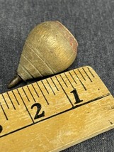 Antique Wooden Spinning Top With Metal Tip Vintage Wood Toy - £7.81 GBP