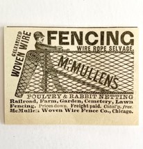 McMullen Woven Wire Rope Fence 1894 Advertisement Victorian Chicago ADBN... - $19.99