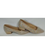Carolyn Tucker Collection Pumps Low Heel Beaded Shoes Gold Sz 7M - $54.97 CAD