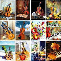 Painting By Number Musical Instrument Art DIY Acrylic Oil Painting On Ca... - £14.76 GBP