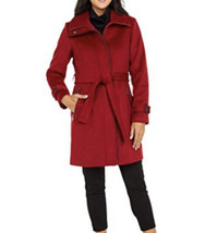 NWT Vince Camuto Women’s Belted Wool Coat Biking Red Size M - £90.67 GBP