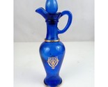 Vintage 1970&#39;s Avon Cobalt Blue Skin So Soft Bath Oil 9&quot; Glass Bottle &amp; ... - $16.48