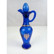 Vintage 1970&#39;s Avon Cobalt Blue Skin So Soft Bath Oil 9&quot; Glass Bottle &amp; Stopper - £13.17 GBP