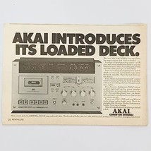 Vintage 1970&#39;s AKAI GXC-570D Stereo Cassette Deck Magazine Print Ad B&amp;W ... - £5.21 GBP