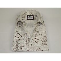 Men's Shirt By CASILA Turkey Cotton Blend Long Sleeves 501700-07 Brown Floral image 3