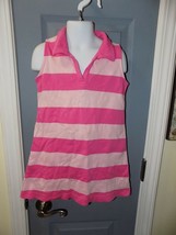Hanna Andersson Two Tone Pink Striped Sleeveless Polo Dress Size 100 Gir... - $20.72