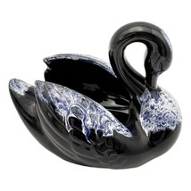 Blue Mountain Pottery Swan BMP 7 inch Cobalt Blue Glaze Bowl Vase - £37.92 GBP