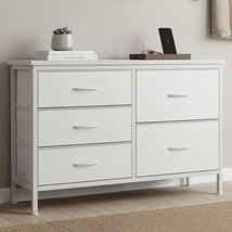 Comoda De Madera Cajoneras para Ropa Con 5 Cajones Muebles Cuarto Grande... - $78.31
