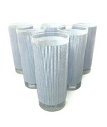 Mikasa MCM White Blue Pinstripe 14 Ounce Highball Tea Tumbler Glasses Se... - $70.55 CAD