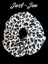 Black and Blue Leopard Scrunchie - $8.99